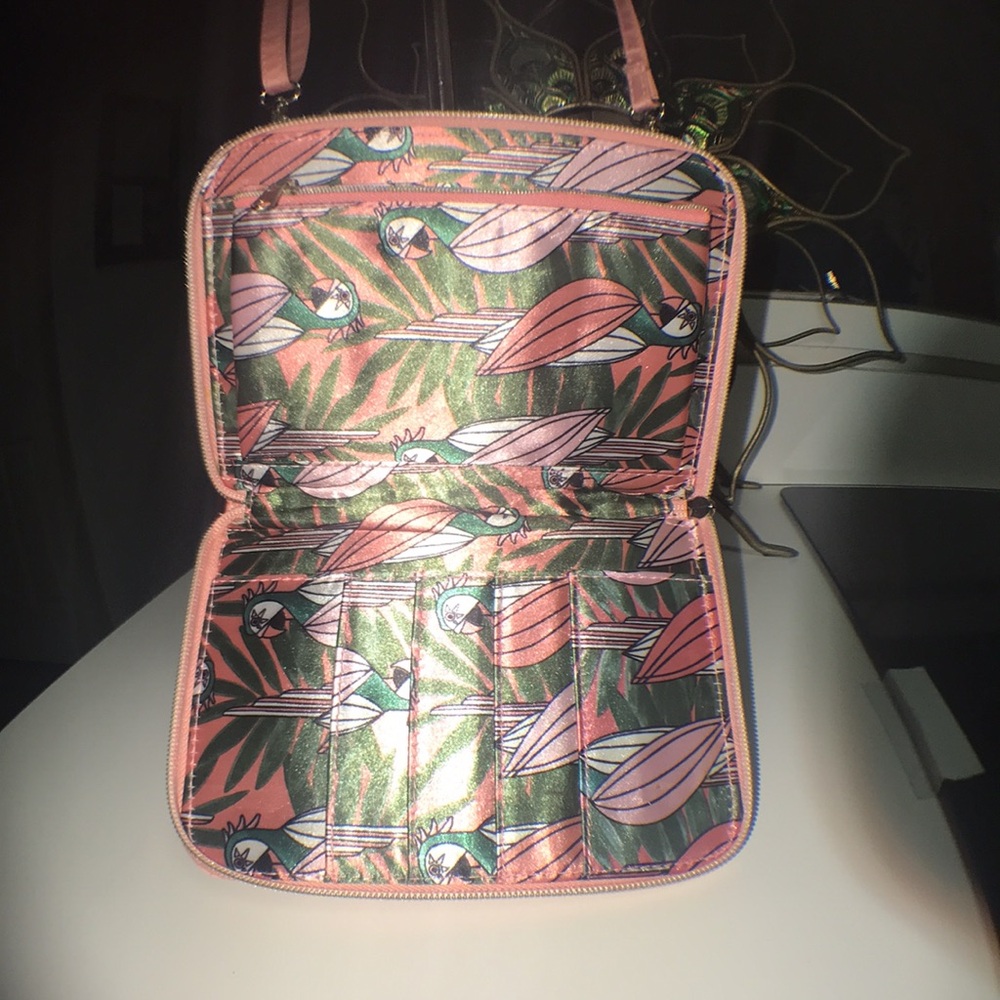 FURLA PINK SATIN TROPICAL 3 WAY BAG